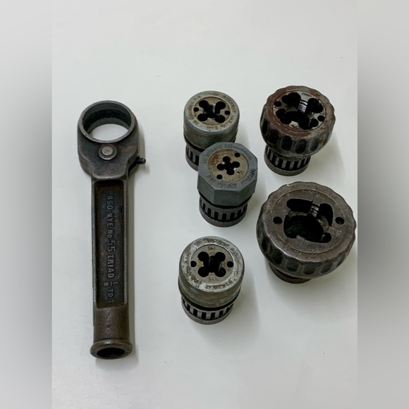 NYE Machine Works Chicago P650 No. 55 Triad 1/8-1 Vtg Pipe Threading Tool Set - Picture 11 of 13